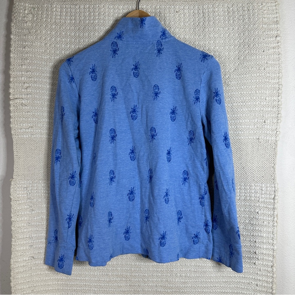 LILLY PULITZER Bennet blue Pineapple Burnout zip front Skipper jacket SIZE M - Picture 6 of 10
